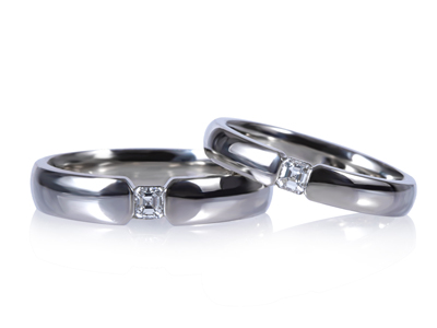 웨딩반지 1부 아셔컷 다이아몬드 커플링 14k 18k 프로포즈 결혼 예물 - 가온 HNDCR01365