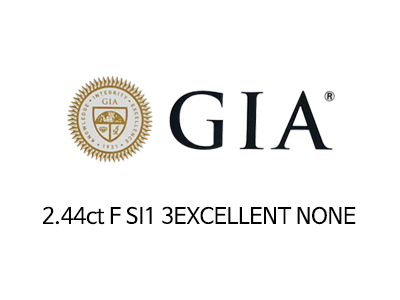 GIA 2.44ct F SI1 3EX NONE